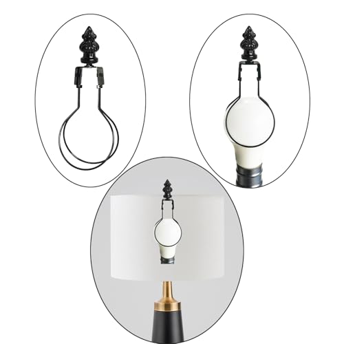 Image of GY & CK Lampshade Clip Adapter Light Bulb Adapter Includes Decoration Finial, Spring Clip for Light Bulbs (Black)