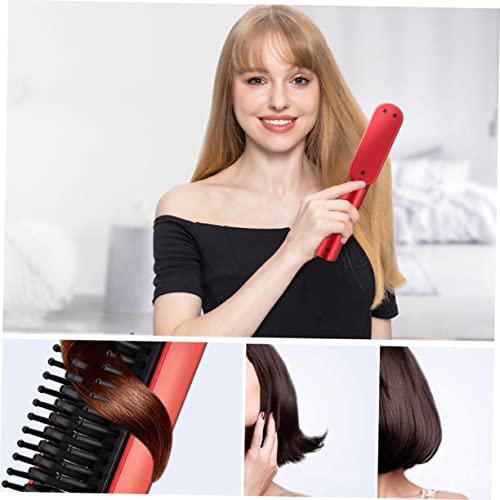 Cepillo alisador y rizador de cabello SaditY rojo 3 piezas miniatura 5