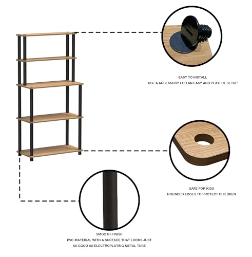 Image of HOME CUBE Engineered Wood,Plastic 5 Layer Kitchen Microwave Stand,Microwave Oven Rack,Baker's Rack,OTG Stand,Kitchen Storage Rack with Shelves,Spice,Space Saving Storage Organizer(60.5x40x118cm)