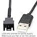 Gebildet 3pcs USB to 3pin/4pin PWM 5V USB Sleeve Fan Power Adapter Cable with USB Fan Governor Speed Control Knob ON/Off Switch