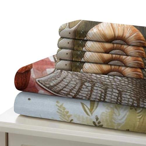 Housse de couette escargot 140x200cm en microfibre douce avec taie d'oreiller