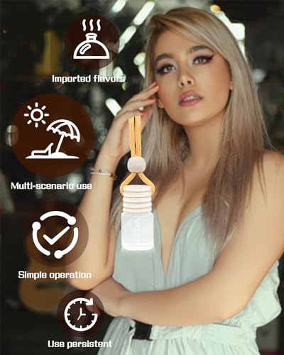 Image of ikeda fragrance Car Air Freshener 4ml Car Scents | 45-Days Keep Fragrance | Automotive Hanging Diffuser Bottles | Remove Auto Odor Long-Lasting Fresh Air for Home Deodorizer (2pcs, Memory)