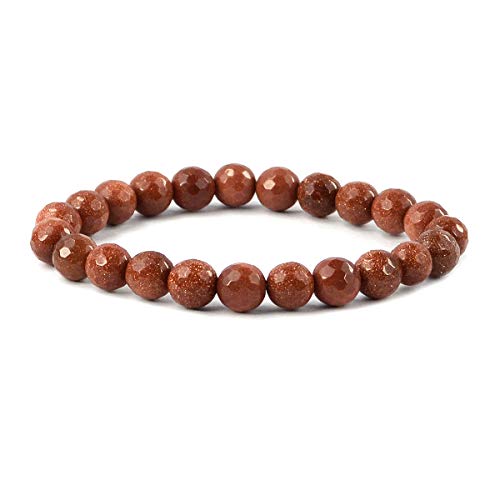 Image of Reiki Crystal Products Natural Crystal Stone 8 mm Faceted Diamond Cut Beads Bracelet for Men & Women | Reiki Charged Gemstone Bracelet | Multiple Stone Variants Available