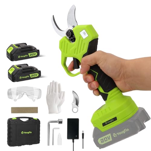 Yougfin Battery Powered Pruning Shears With 4 Adjustable Cutting Diameter cover