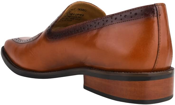 LIBERTYZENO Mens Genuine Leather Tassel Loafer Slip On Dress Shoes 7.5 Tan