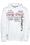 camp david pullover  Camp David Hoody Kapuzenpullover Sweatshirt Pulli Herren Baumwolle, Farbe:weiß, Herrengrößen:XXL