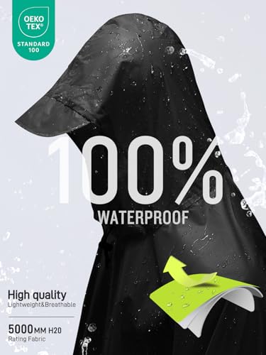 SaphiRose Hooded Rain Poncho Waterproof Raincoat Jacket for Men Women Adults - Image 4