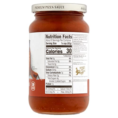 Delallo Classic Pizzeria-Style Pizza Sauce, 14Oz Jar, 12-Pack #TOP1