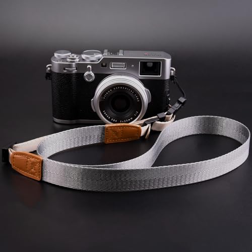 VKO Kameragurt Verstellbarer Kamera Tragegurt Schlanker Nackengurt Schultergurt geeignet für DSLR SLR oder spiegellosen Kameras, Kompakte Digitalkameras(Hellgrau)