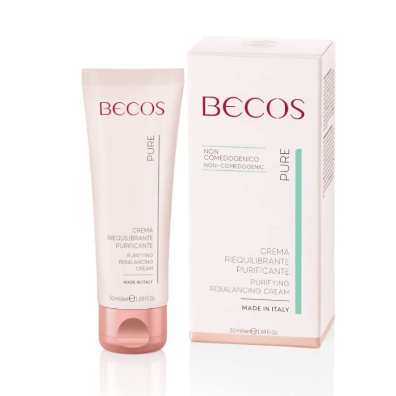 BECOS PURE CREMA RIEQUILIBRANTE PURIFICANTE 50ml dall’azione purificante e normalizzante dedicato alle pelli miste, impure, oleose e a tendenza acneica.