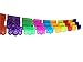 2 Pack. Mexican Papel Picado Banner.Colores de Primavera.Vibrant Colors Tissue Paper. Large Size Panels. Multicolored Flowers Design