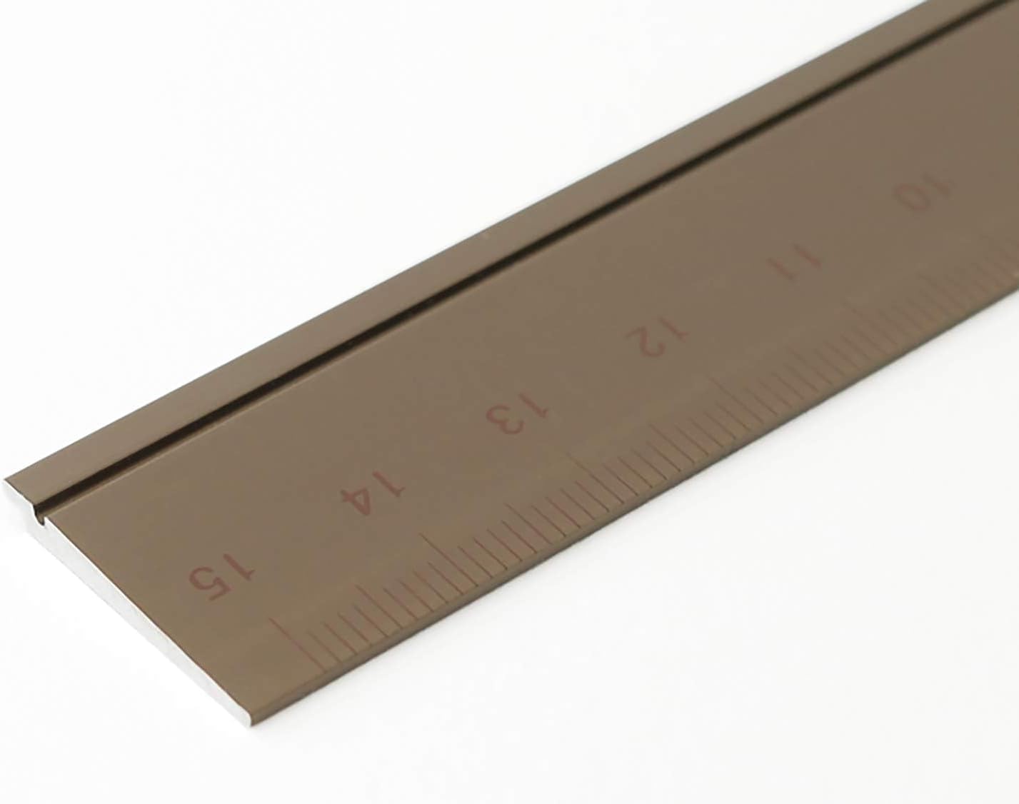 Slip-On B-DAR-2802 Aluminum Ruler, 5.9 inches (15 cm), Blue, Line Drawing, Simple, 0 cm Notation, Cutter Ruler, Aluminum, Gift