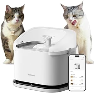 PETLIBRO Multi Cats Water Fountain, Dockstream RFID Smart APP Monitoring Cat Fountain x2 Collar Tags, Large Capacity 101oz/3L Pet Water Fountain, 2.4G Wi-Fi Automatic Cat Water Dispenser, Pump-Free