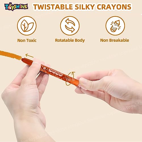 Toyshine 36 Pcs Multicolor Twist Crayon Colors Set for Kids, Art & Craft Kit, Stationary School Supplies, Birthday Return Gifts