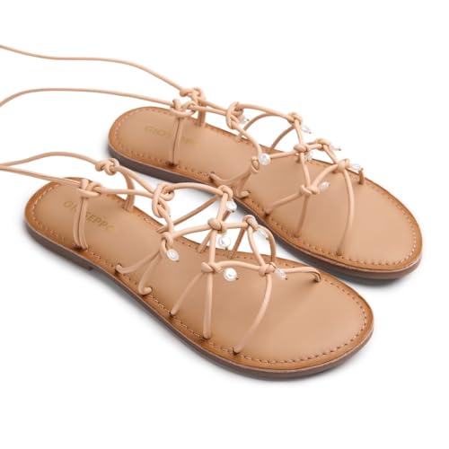 GIOSEPPO Femme Veliko Sangle en T sandales plates en cuir nu-pieds chic