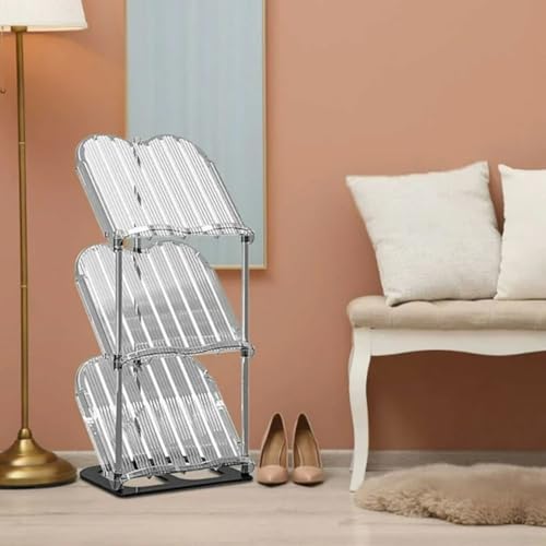 Image of Cortina Shoe Rack Vertical Shoes Racks for Entryway Corner Shoe Storage Organizer for Small Spaces Transparently Tall Slim Shoe Shelf for Front Door Entrance Living Room - 3 Layer