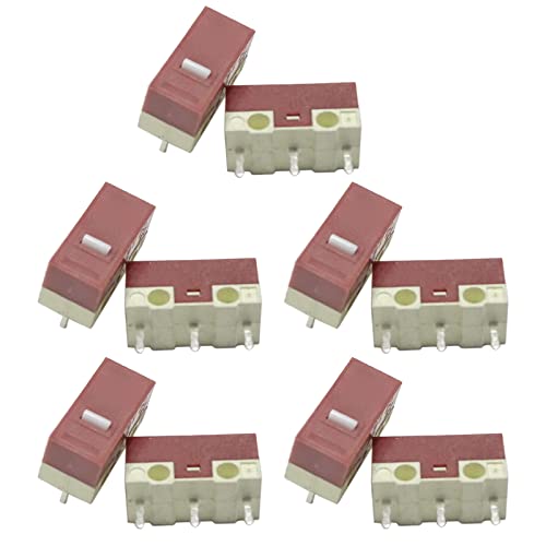 10Pcs Mouse Momentary Push Button Micro Limit Switch 3Pins 20Million for Silent Mouse Micro Switch Mouse Microswitch Microswitches On Off
