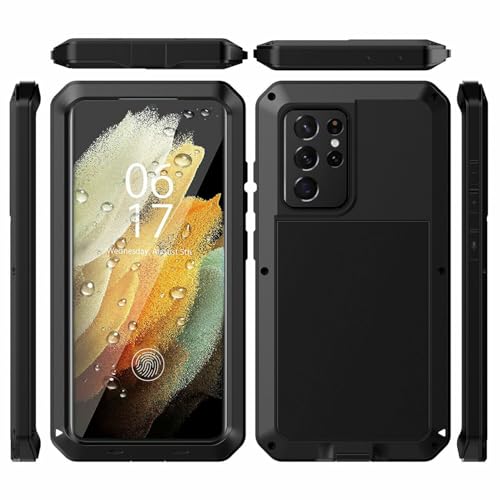 Coque aluminium Galaxy S22 Plus rigide et élégante en métal noir