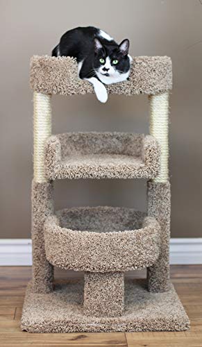 New Cat Condos Árbol Triple para Gatos Madera Sólida Grande miniatura 2