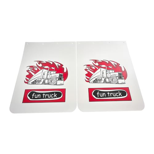 Image of BST BSSP 2PCS Universal Heavy Duty Polymer Mudflaps 24x30 Inch, White Straight Splash Guard Mudflap for Semi Trucks Tractor Trailer