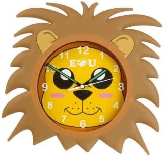 Lion Wall Clock time teacher a for Boys and Girls, the easy to read face vibrant colours makes time teaching fun a perfect clock for bedroom Play room Baby nursery decor