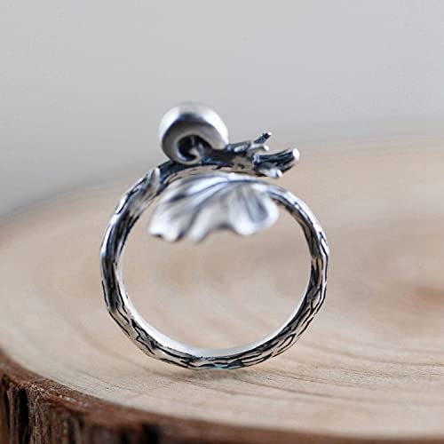 Bague réglable Ginkgo biloba S925 finis les problèmes de taille - 4