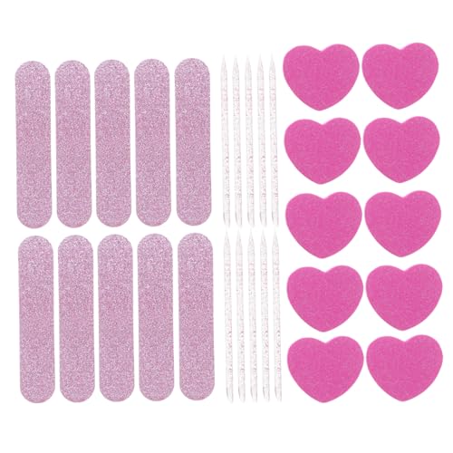Homoyoyo Juego De Herramientas Para Manicura y Pedicura 30 Piezas Limas De Uñas De Esponja, Palitos De Manicura y Bloques Pulidores, Tamaño Compacto Para Cuidado De Uñas En Casa