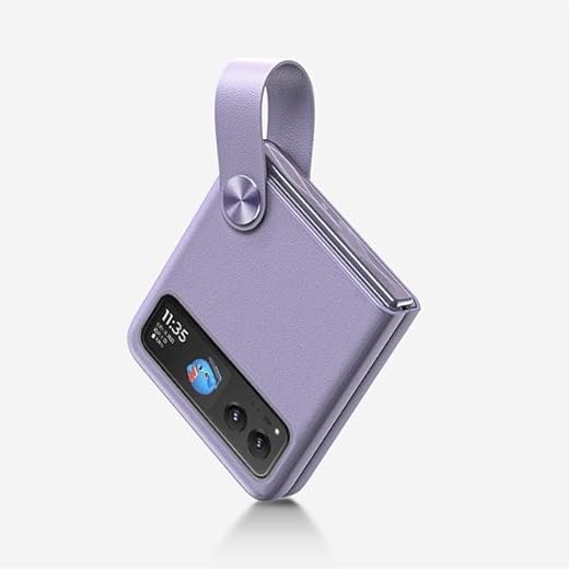 Capa para Motorola Moto Razr 40 Capinha - Couro com alça de mão, Para Motorola Razr 40 / Razr Gen 3 - Roxo