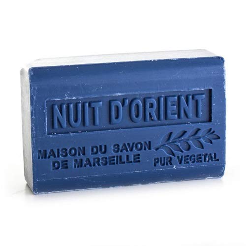Maison du Savon de Marseille - French Soap made with Organic Shea Butter - Moisturising for Soft Skin - Eastern Night Fragrance - 125 Gram Bar