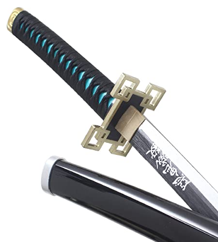 Demon Slayer Katana en Bois - Lame Muichiro Tokito - Epée Kimetsu No Yaiba Sabre - Support en Bois