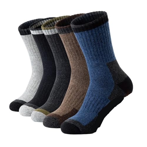 Chaussettes laine homme anti pieds froids épaisses et doublées polaire lot de 5