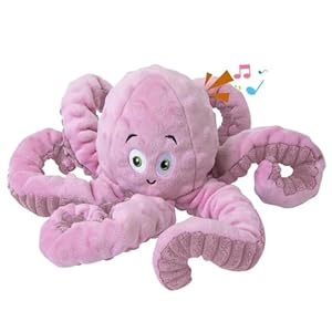 Dog Squeaky Toys Octopus – Tough Plush Large Medium & Small Dog – Stuffed Animals Puppy Toys – Funny Cute Dog Birthday Presents (Octopus Pink)