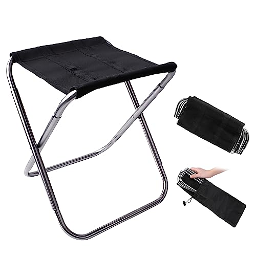 Nizirioo Campinghocker Klappbar Leicht: Tragbarer, Leichter Klapphocker 0,7 lbs leicht Tragfähigkeit bis 176 lbs, für Angelcamps, Reisen, Wandern, Strand, Garten, Grillen, Silber