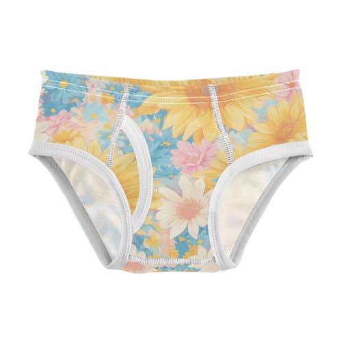 KLL Sunflowers Pattern Artistic Toddler Boys' Soft Training Underwear Cute Children Panties