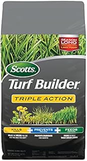 Scotts Turf Builder Triple Action - Weed Killer & Preventer, Lawn Fertilizer, Prevents Crabgrass, Kills Dandelion, Clover, Chickweed & More, Covers up to 4,000 sq. ft., 20 lb.
