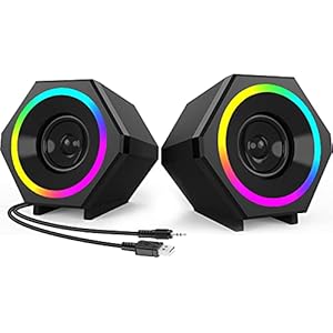NJSJ RGB Computer Speakers 10W Gaming PC...