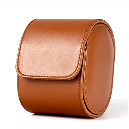 HVMBEUGOS Caja para Relojes de Cuero sintético marrón, Caja para Guardar Relojes con un Solo Compartimento, Caja para Guardar Joyas y Relojes (marrón, 1 Unidad).