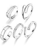 BSJ4U Silver Toe Rings for Women Non Tarnish Adjustable Simple Hug CZ Triple Open Band Ring Summer Beach Toe Jewelry for Women Sexy
