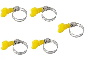 PARDZWORLD Hose Clamp Adjustable 3/4 Inch(16-25mm) Diameter Stainless Steel (Metal) Key Type Ideal for Plumbing, Automotive and Mechanical Applications Pack of (10)