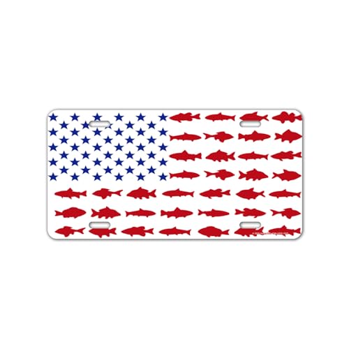 Honey Dew Gifts American Flag Fish Vanity Plate HDG-1832