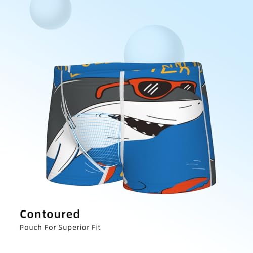 Boys' Cotton Boxer Brief Soft Underwear-Shark With Sunglasses And Lobste4