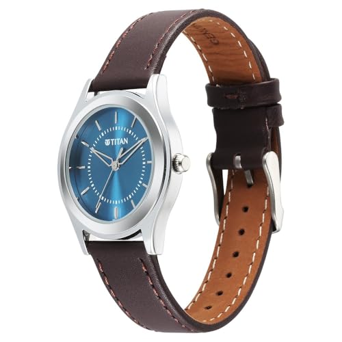 Titan Karishma Zing Blue Dial Leather Strap Watch - Image 7