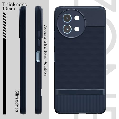 Image of Pikkme Back Cover for Vivo Y58 5G / Vivo T3x 5G / Vivo Y200i 5G Camera Protection 3D Hexa Cube Design Silicone Protective Bumper Case (Blue)