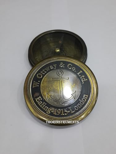 Brújula de Bolsillo Vintage de Latón Sólido 3" miniatura 7
