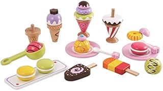 Lelin Toys L40105 25 Pieces Ice Cream Selection Pretend Play Set, Multicoloured, 18.5 x 12 x 14 Centimeters