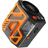 Tenni Monti 扇風機 腰掛け扇風機 強力 ワークマン ポータブル 首かけ ベルトファン ネッククーラー ハンディファン 100段階 羽なし 懐中電灯 USB充電式 静音 人気 強風 大容量 小型 携帯扇風機 室外作業 両手解放 通勤通学 屋外作業 熱中症対策 (オレンジ)