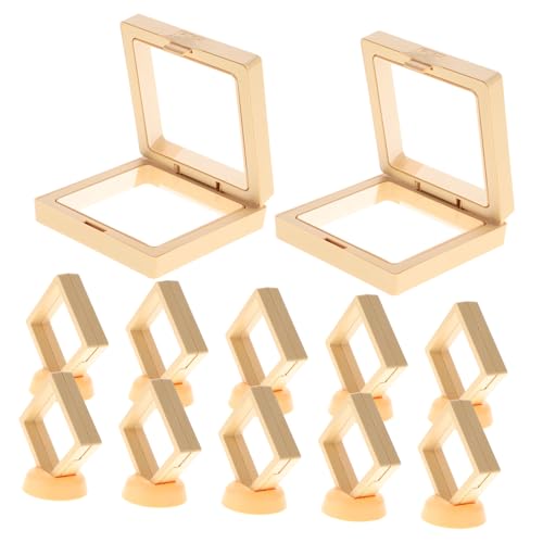 FRCOLOR 20pcs Box Display Box Stands for Display Jewelry Display Case Stackable Trading Display Stand Display Frame Cases Large Transparent Floating Plastic