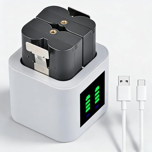 2Pcs 6040mAh Battery and Charger for Ring Video Doorbell Camera 2/3/3 plus/4 Stick Up Cam (2nd & 3rd Gen) and Spotlight Cam