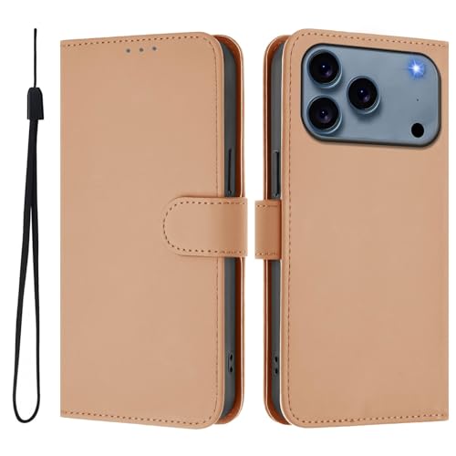 Étui pour iPhone 17 orange portefeuille à rabat pour vos sorties citadines