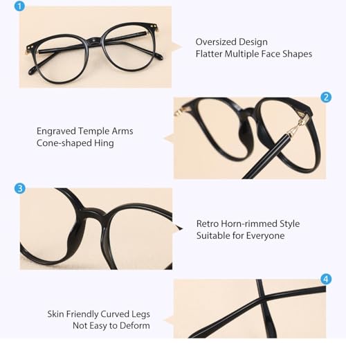 Image of Firmoo Blue Light Blocking Reading Glasses 1.25x Women /Men, Computer Reading /Gaming /TV /Phones Glasses UV Glare Readers Glasses, Black